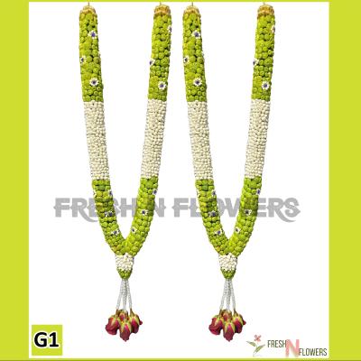 Jasmine Garlands with Red Rose Petals